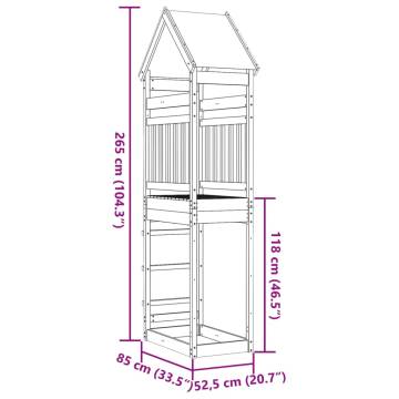 Play Tower 85x52.5x265 cm - Durable Pine Wood Playground