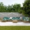 10 Piece Garden Sofa Set - Impregnated Pinewood