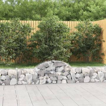 Arched Gabion Baskets - Set of 20 | Galvanised Iron 200x30x40/60cm