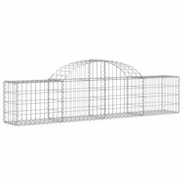 Arched Gabion Baskets - Set of 20 | Galvanised Iron 200x30x40/60cm