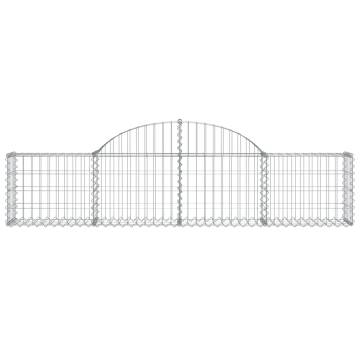 Arched Gabion Baskets - Set of 20 | Galvanised Iron 200x30x40/60cm