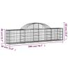 Arched Gabion Baskets - Set of 20 | Galvanised Iron 200x30x40/60cm