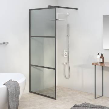 Walk-in Shower Wall 90x195cm Dark ESG Glass Black | HipoMarket