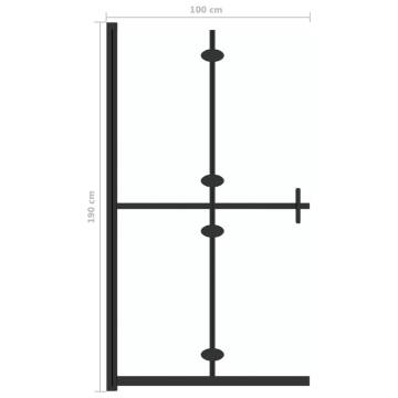 Foldable Walk-in Shower Wall 100x190 cm - Elegant & Space Saving