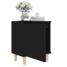 Scandinavian Bed Cabinet with Solid Wood Legs - Black 40x30x50cm