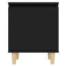 Scandinavian Bed Cabinet with Solid Wood Legs - Black 40x30x50cm