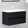 Sink Cabinet with Built-in Basin Black Engineered Wood Colour black Size 80 x 38.5 x 45 cm Quantity in Package 1 Model without faucet & drain 