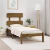 Bed Frame Honey Brown Solid Wood 100x200 cm Colour honey brown Size 100 x 200 cm 