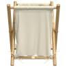 Stylish Cream White Bamboo Laundry Basket - 45x55x63.5 cm