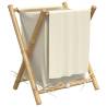 Stylish Cream White Bamboo Laundry Basket - 45x55x63.5 cm