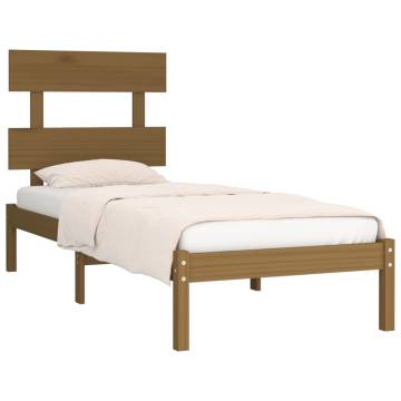 Honey Brown Solid Wood Bed Frame 100x200 cm | Hipo Market