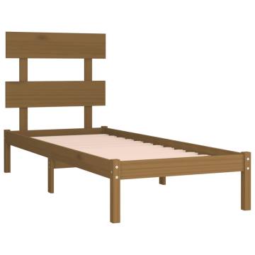 Honey Brown Solid Wood Bed Frame 100x200 cm | Hipo Market