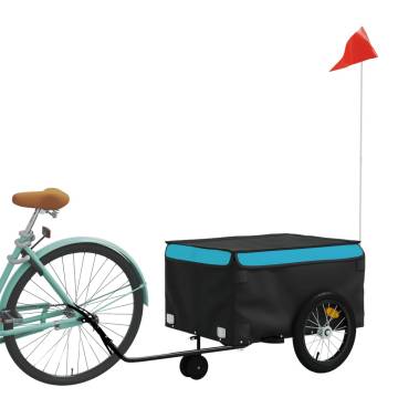 Bike Trailer Black and Blue - 45 kg Capacity | Hipomarket