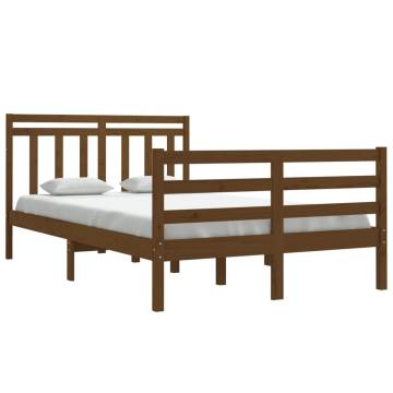 Honey Brown Solid Wood Bed Frame 120x190 cm - Small Double