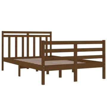 Honey Brown Solid Wood Bed Frame 120x190 cm - Small Double