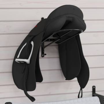 Wall Mounted Black Iron Saddle Rack | Hipomarket UK