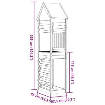 Play Tower with Rockwall - Durable Solid Wood for Kids