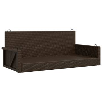 Brown Swing Bench 119x56x48 cm - Durable Outdoor Comfort