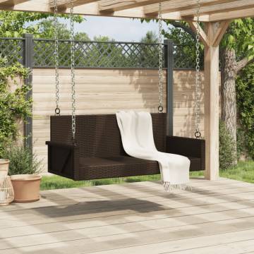 Brown Swing Bench 119x56x48 cm - Durable Outdoor Comfort