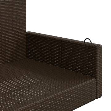 Brown Swing Bench 119x56x48 cm - Durable Outdoor Comfort