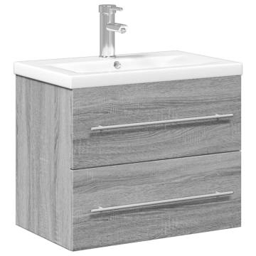 Stylish Bathroom Sink Cabinet with Basin - Grey Sonoma