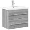 Stylish Bathroom Sink Cabinet with Basin - Grey Sonoma