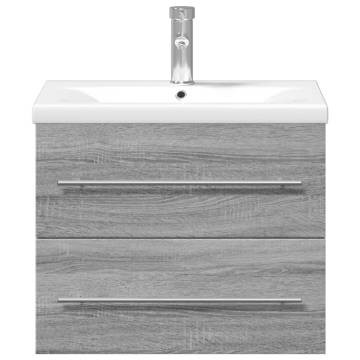 Stylish Bathroom Sink Cabinet with Basin - Grey Sonoma