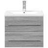 Stylish Bathroom Sink Cabinet with Basin - Grey Sonoma