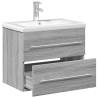 Stylish Bathroom Sink Cabinet with Basin - Grey Sonoma