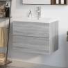 Sink Cabinet with Built-in Basin Grey Sonoma Engineered Wood Colour grey sonoma Size 60 x 38.5 x 45 cm Quantity in Package 1 Model with faucet & drain 