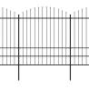 Garden Fence with Spear Top Steel - 1.75-2m Black (17m Long)