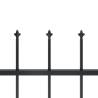 Elegant Spear Top Steel Garden Fence | 17x1.5m Black