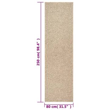 Rug ZIZUR 80x250 cm - Jute Look Indoor & Outdoor Rug