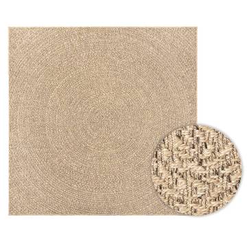 Rug ZIZUR 120x120 cm - Jute Look for Indoor & Outdoor Use