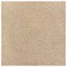 Rug ZIZUR 120x120 cm - Jute Look for Indoor & Outdoor Use