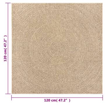 Rug ZIZUR 120x120 cm - Jute Look for Indoor & Outdoor Use