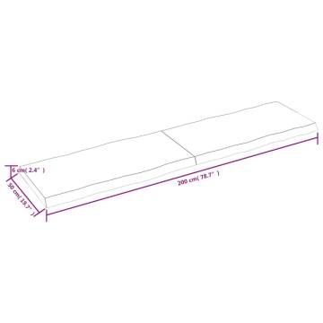 Table Top 200x50x(2-6) cm Untreated Solid Oak Wood - HipoMarket