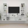 High Gloss White Wall-Mounted TV Cabinets - 4 Piece Set