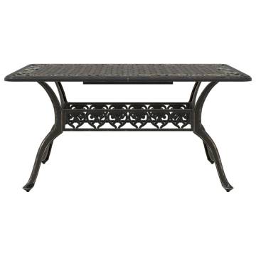 Garden Table Bronze 150x90 cm - Stylish Cast Aluminium