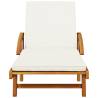 Sun Loungers 2 pcs with Table - Solid Acacia Wood | HipoMarket