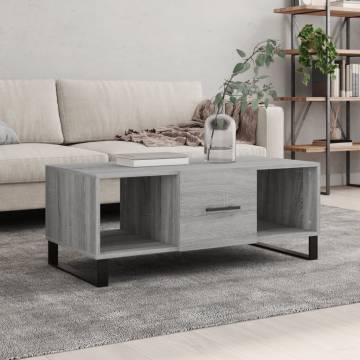 Stylish Grey Sonoma Coffee Table - 102x50 cm | Hipo Market