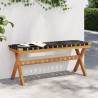 Garden Bench Black Solid Wood Acacia and Fabric Colour black Quantity in Package 1 Number of 2 Seating Capacity 