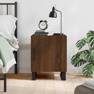 Modern Brown Oak Bedside Cabinet | 40x40x50 cm