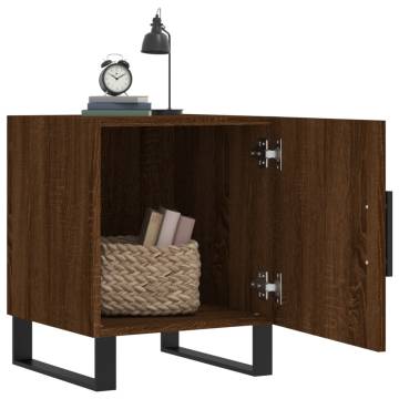 Modern Brown Oak Bedside Cabinet | 40x40x50 cm