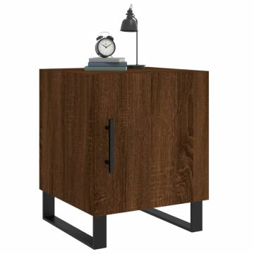 Modern Brown Oak Bedside Cabinet | 40x40x50 cm