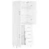 Stylish Highboard High Gloss White - 69.5x34x180 cm