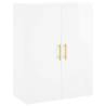 Stylish Highboard High Gloss White - 69.5x34x180 cm