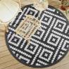 Outdoor Carpet White and Black Ø160 cm PP Colour square design Size Ø 160 cm Quantity in Package 1 