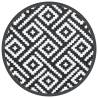 Trendy Outdoor Carpet White & Black Ø160 cm - Durable & UV-Resistant