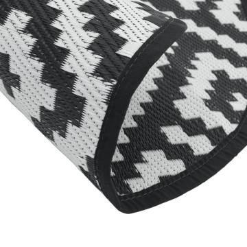 Trendy Outdoor Carpet White & Black Ø160 cm - Durable & UV-Resistant